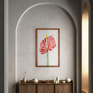 Anthurium Hand-Beaded Wall Art
